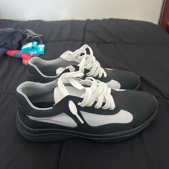 Prada Black and White Men's Shoes - Picture 1 of 4